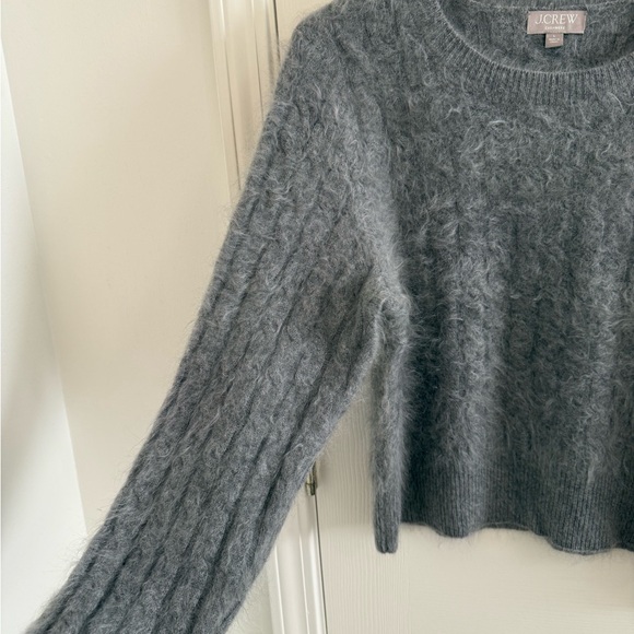J.crew Brushed Cashmere cable-knit sweater in grey - Picture 3 of 9